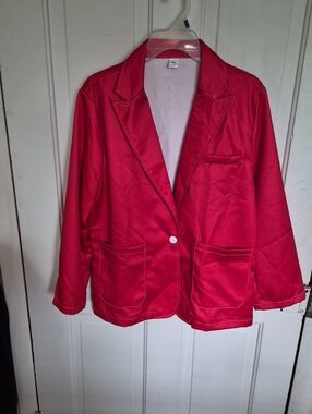 Women's Bright Pink Single-Button Blazer Jacket